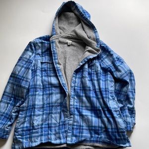 LLBean fleece lined flannel hoodie